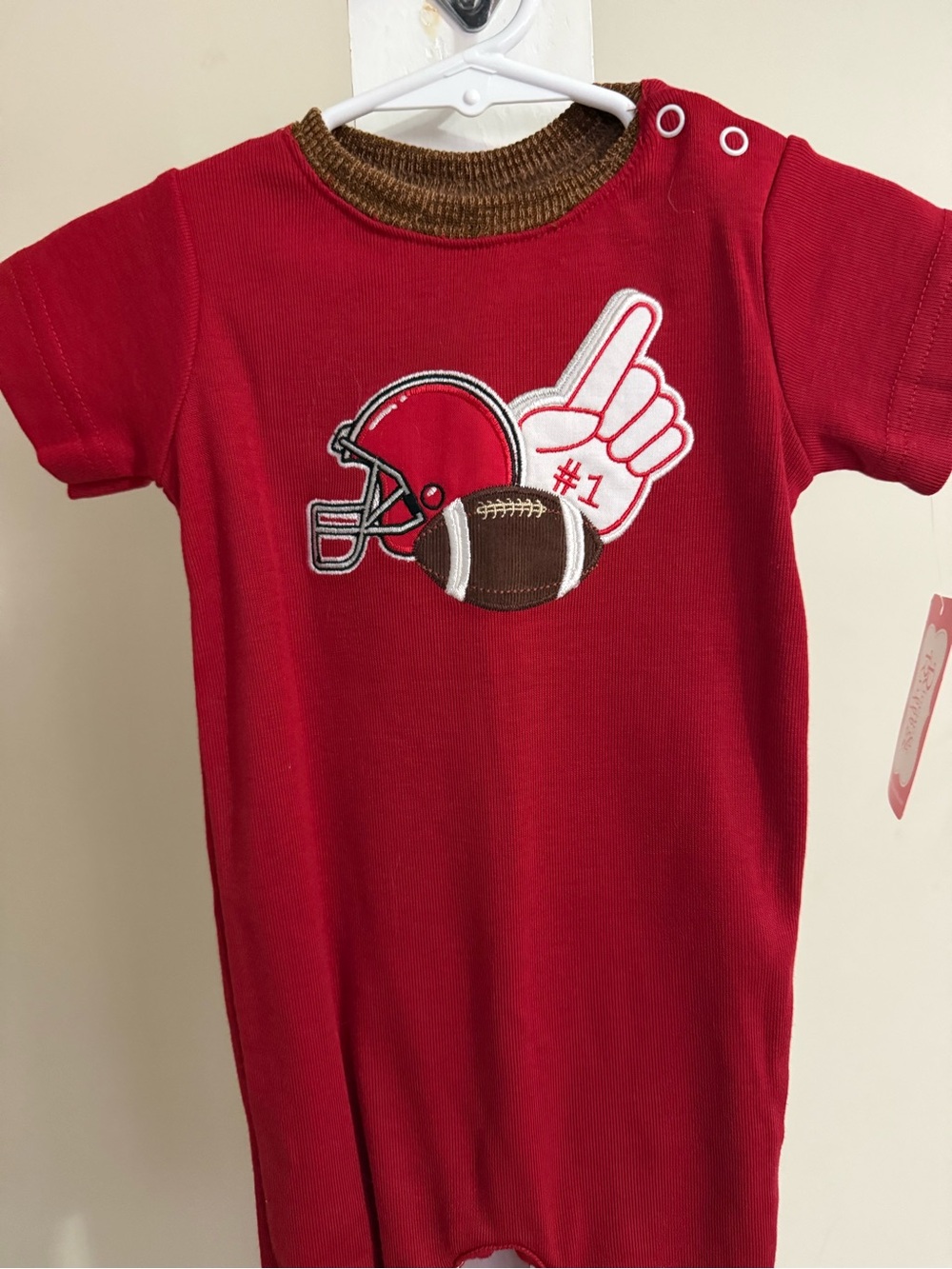 NWT Ricrac & Ruffles Football Romper - Picture 7 of 12